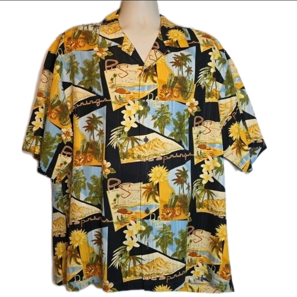 311. Tommy Bahama Men's XL Palm Springs Print 100% Silk Camp Shirt -
